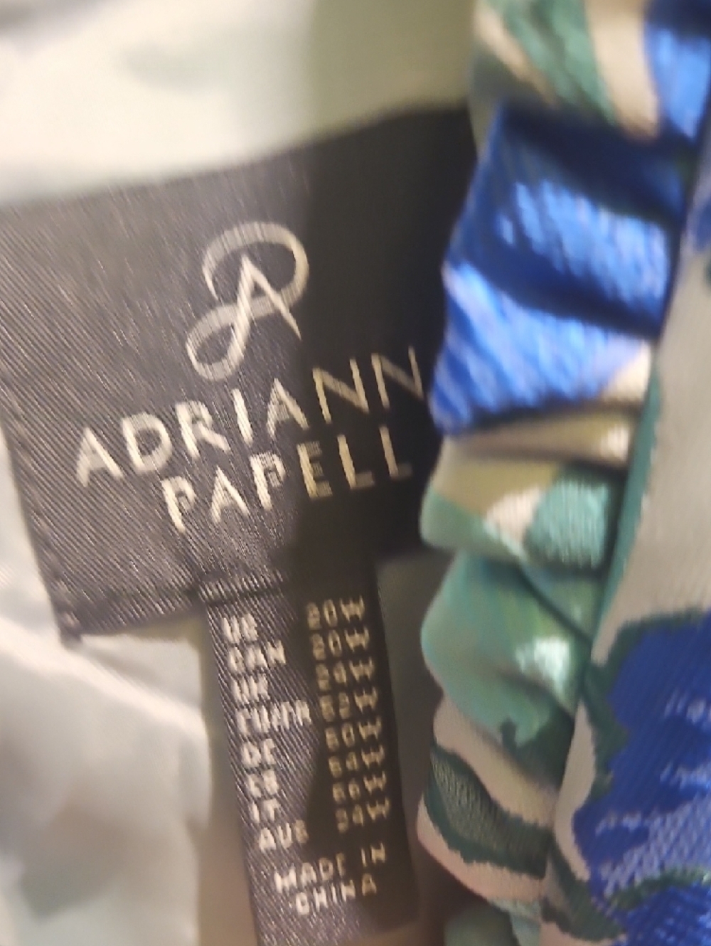 Adrianna Papell Blue and Mint Floral Ruffle Dress - Picture 3 of 6